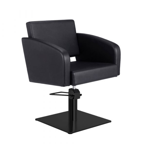 Fauteuil de coupe pas cher pour coiffeur avec base carrée noire