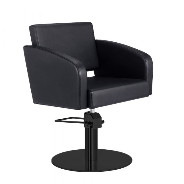 Fauteuil coiffeur base ronde noire