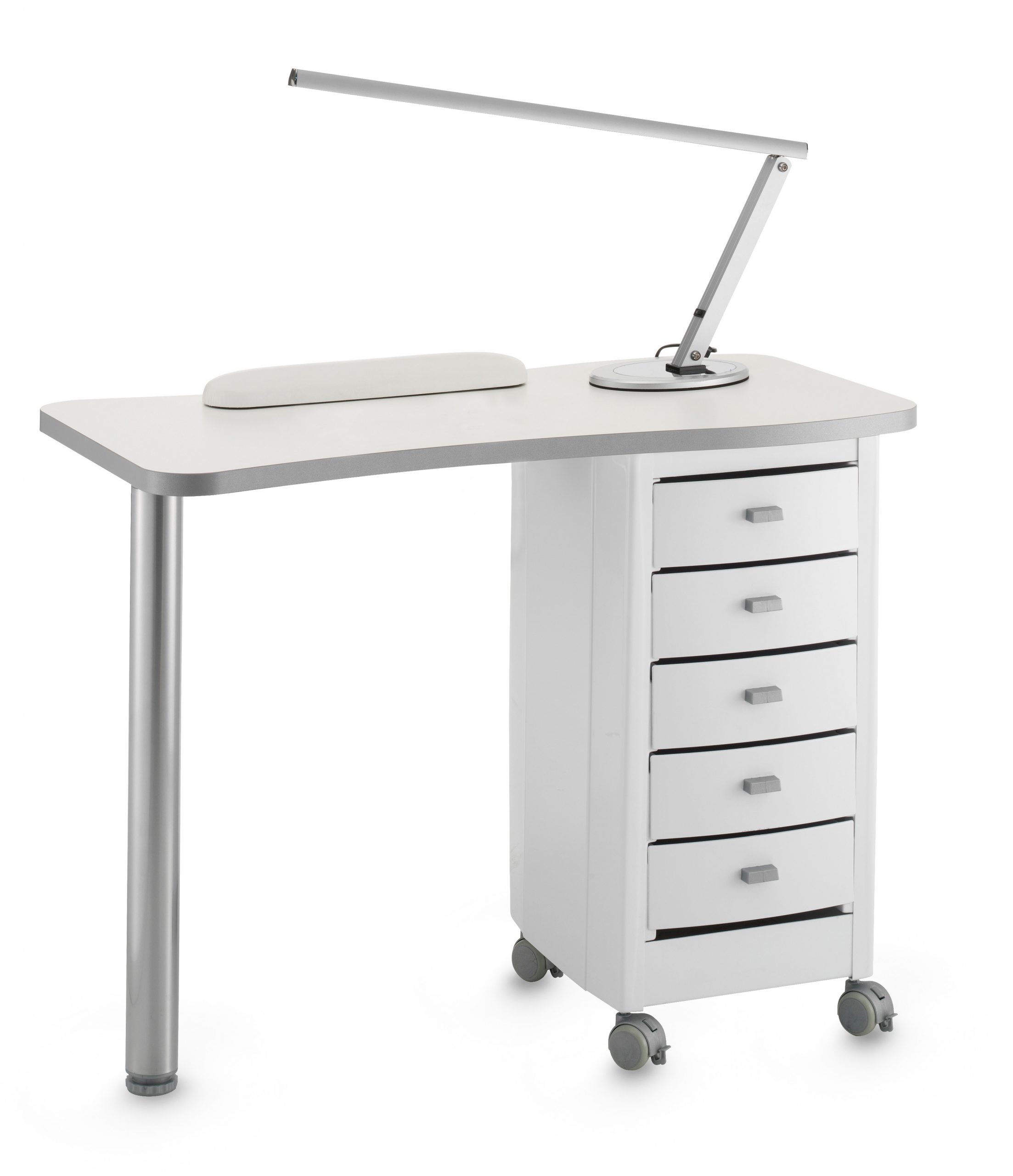 Costway table de manucure professionnelle avec 5 tiroirs amovibles