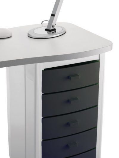 Table manucure avec colonne de rangement Zippy