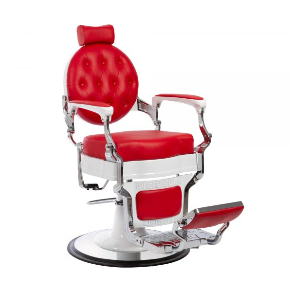 Fauteuil barbier Rouge et Blanc Vintage