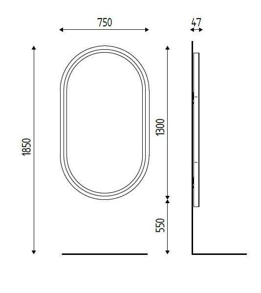 Coiffeuse Murale Miroir éclairage Led LOOP
