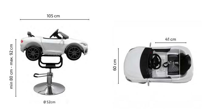 Fauteuil coiffure enfant forme voiture SUNDAY