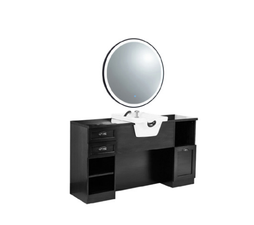 Coiffeuse VERNE BLACK avec Miroir EVIA