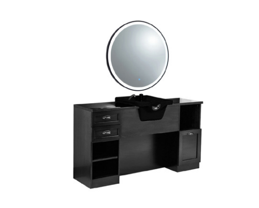 Alternative view of Coiffeuse VERNE BLACK avec Miroir EVIA