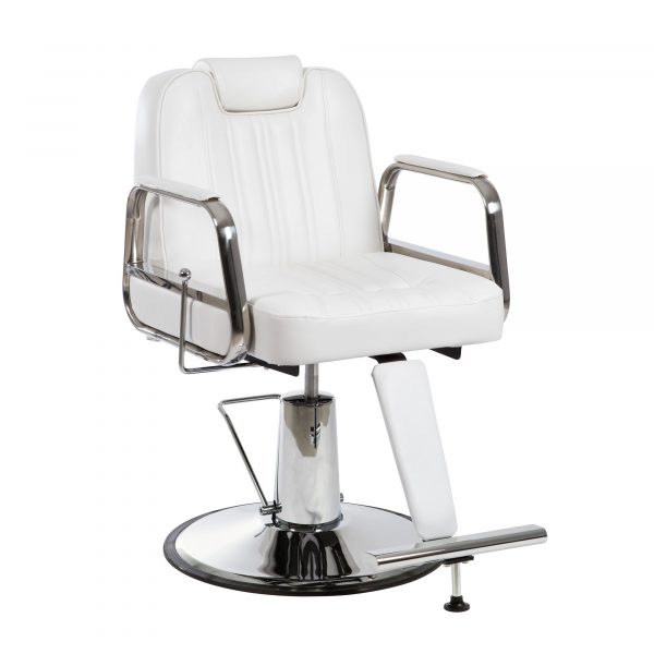 Fauteuil barbier blanc pour salon barber et salon de coiffure