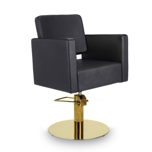 Fauteuil de coiffure CLAIRE pied couleur or doré carré ou rond