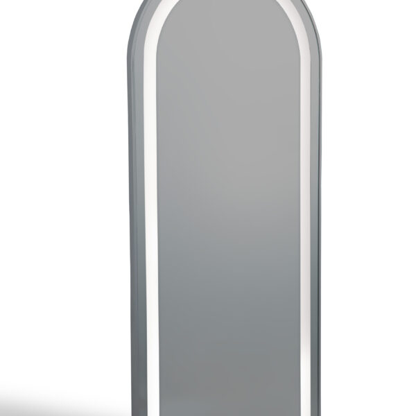 Grand miroir de coiffure MIRKA avec led et bords argenté pour coiffeuses