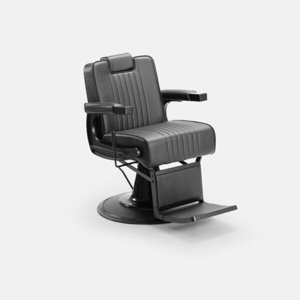 Fauteuil barbier skaï noir CINOK réglable en hauteur pour salon barber